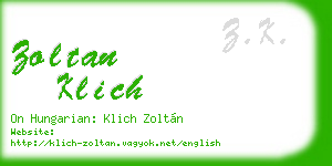 zoltan klich business card